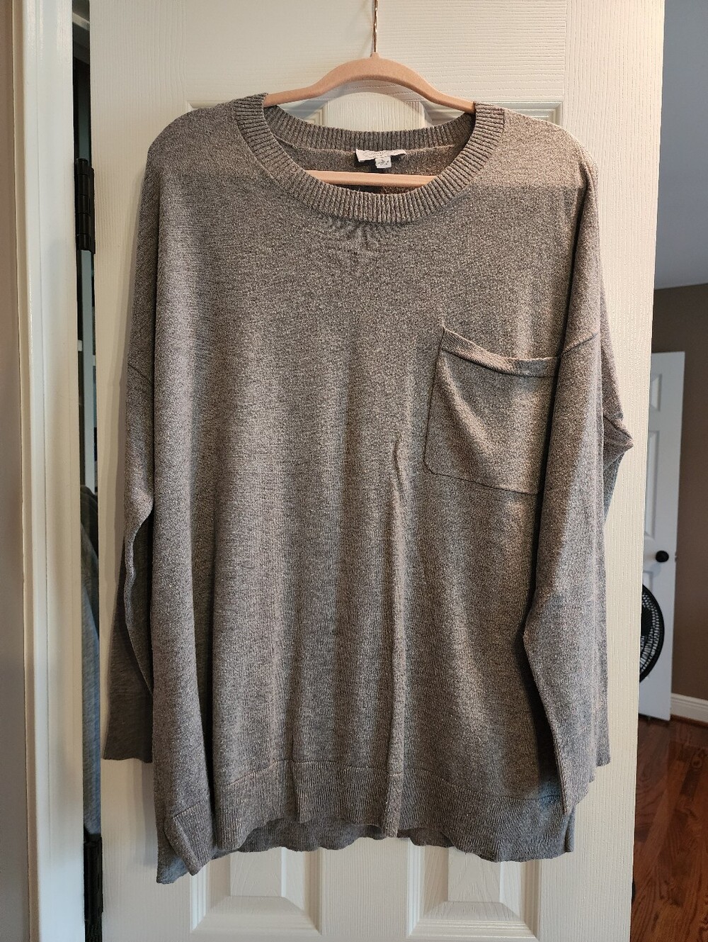 Mud Pie Heathered Taupe Crewneck Sweater